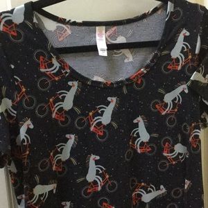 Lularoe classic top unicorn bicycle small